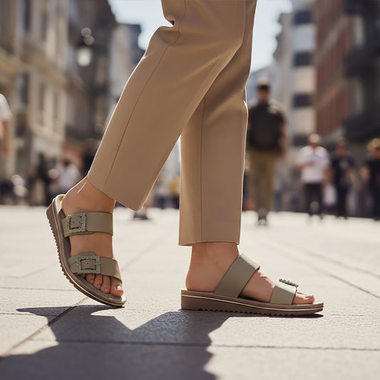 Women's Buckled Slippers
